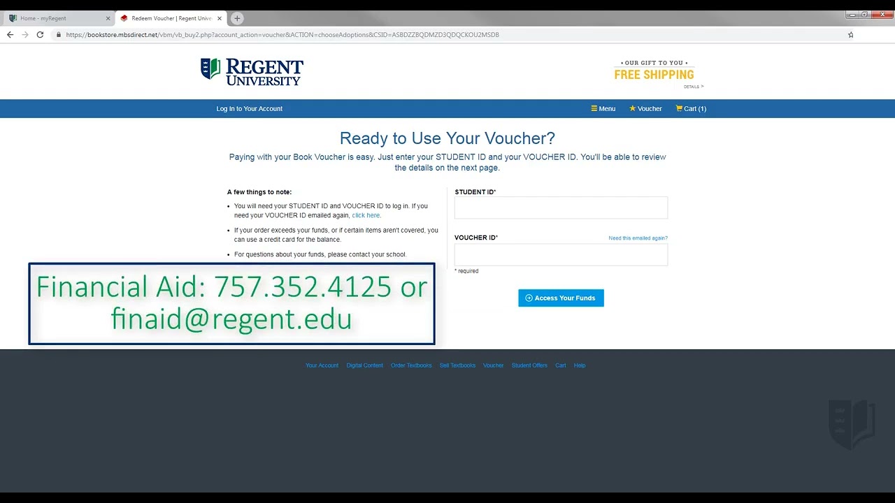 How to Access the Online Regent University Bookstore