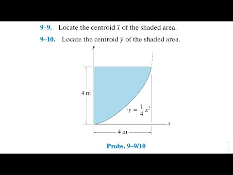 Statics 9.9 and 9.10 - Locate the centroid of the shaded area.