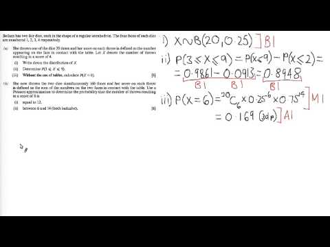 WJEC S1 2013 June Q4 Binomial Distribution Solution