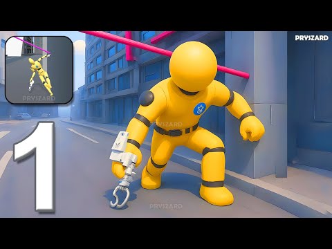 Grapple Hook Hero : Zip Action - Gameplay Walkthrough Part 1 - All Levels (iOS, Android)