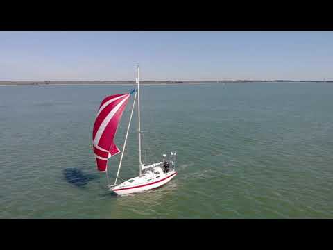 Sailing West to Yarmouth - Scanmar33 Serenity just off Beaulieu River Entrance