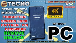 Tecno Spark Go 2024 Forgotten Password/Pin Unlock Without PC | Tecno Spark Go 2024 Hard Reset