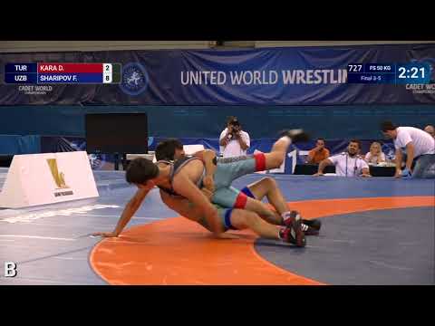 BRONZE FS - 50 kg: F. SHARIPOV (UZB) df. D. KARA (TUR) by VPO1, 9-4