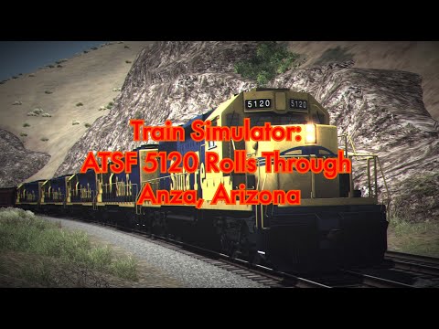 4K Train Simulator: ATSF 5120 Rolls Through Anza, Arizona