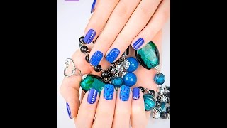 Экспресс-дизайн гелевыми лаками ibd, EzFlow в голубых тонах. Компания Виктори. Кравченко Алла.