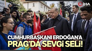 Cumhurbaşkanı Erdoğan’ı Prag'da, Türk ve Azerbaycanlı Vatandaşlar Karşıladı