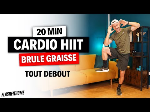 20 Min - CARDIO HIIT Brûle Graisse TOUT DEBOUT 🔥 TOUS NIVEAUX | Maxime CABURET - FlashFitHome