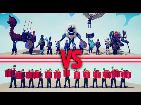 PRESENT ELF TEAM vs MEGA VIKINGS TEAM | TABS - Totally Accurate Battle Simulator