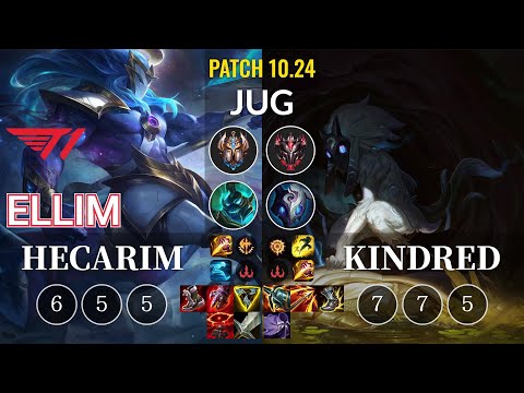 T1 Ellim Hecarim vs Kindred Jungle - KR Patch 10.24