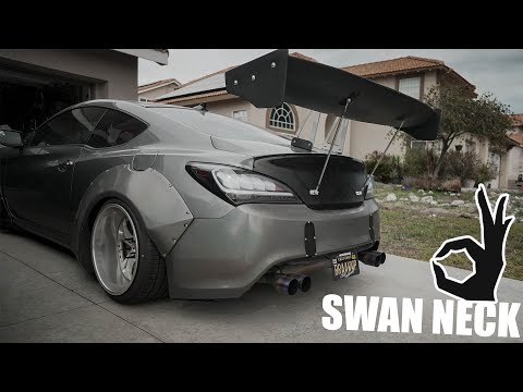 ROCKET BUNNY V3 SWAN NECK WING GENESIS COUPE INSTALL!!