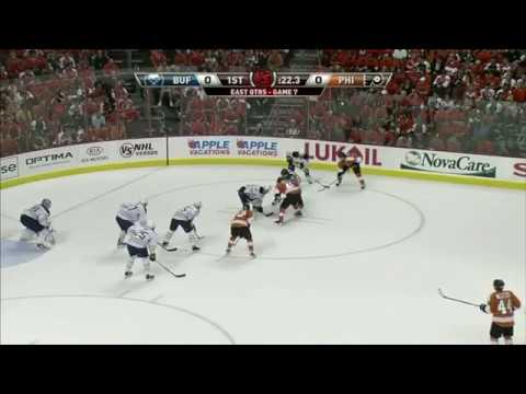 Briere Smacks Ryan Miller's Head After Coburn Scores | Sabres @ Flyers: Round 1 Game 7 4/26/11