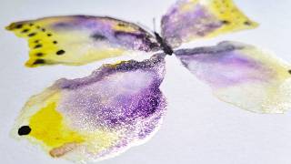 How to Paint Easy Watercolor butterfly in Abstract technique