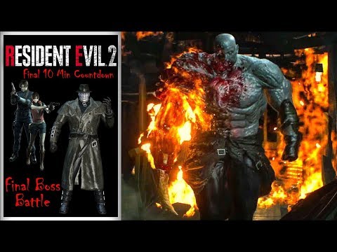 Resident Evil 2 Remake (Leon Story) - Final 10 Minute's Countdown - Final Boss Battle - Game Ending!