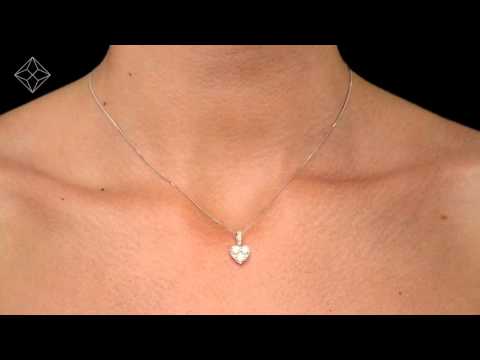 R4653Y - Diamond Galileo Heart 1.10CT Pendant in 18K White Gold