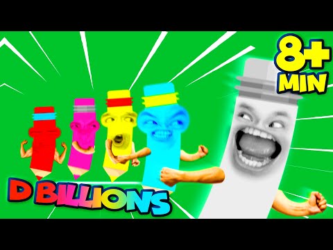 Lápis de desenho engraçados (amarelo, azul, rosa, vermelho e cinza) + MAIS músicas infantis de D bilhões