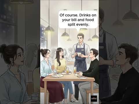 🍽️ How to Split the Bill at a Restaurant – Simple English Dialogue #learnenglish #dailyenglish