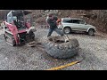 Installing new tires on a roller thumbnail 2