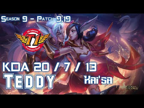 SKT T1 Teddy KAI'SA vs XAYAH ADC - Patch 9.19 KR Ranked