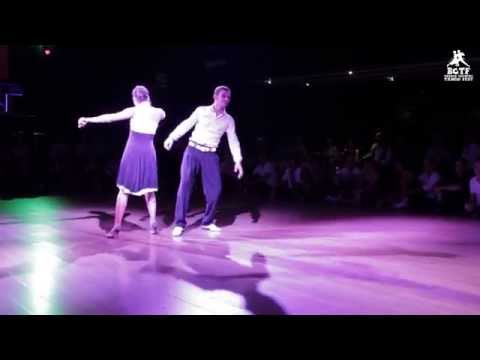  Bruno Tombari  and  Rocio Lequio  are  dancing  to  a  nontraditional song
