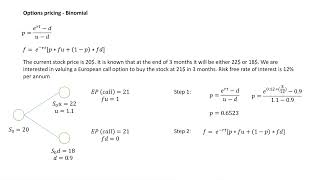 Options pricing video 1- Binomial method - single time period