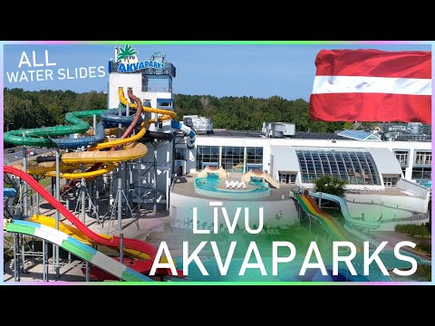 HUGE Water Park in Latvia: Līvu Akvaparks - ALL Water Slides POV