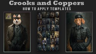 Photoshop Tutorial - Crooks and Coppers how to apply fun pet to vintage pet portrait template