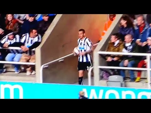 Mathieu Debuchy plays ball boy - Funny - Newcastle vs man city 30/10/2013