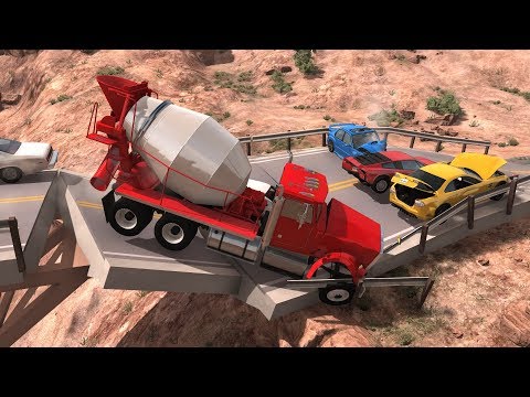 Collapsing Bridge Pileup Crashes 13 | BeamNG.drive