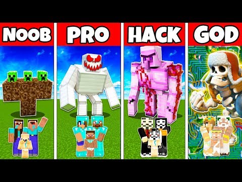 Minecraft: FAMILY GOLEM MUTANT  CHALLENGE - NOOB vs PRO vs HACKER vs GOD in Minecraft Animation