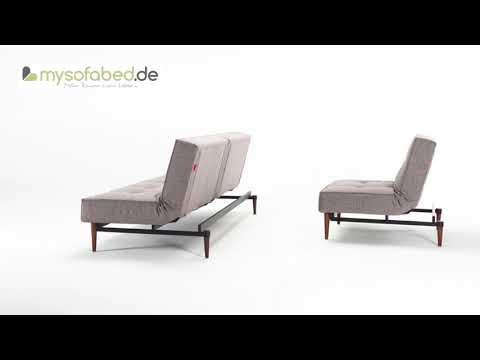 SPLITBACK von INNOVATION Schlafsofa mit dunkelbraun gebeizten Styletto Füßen - mysofabed.de
