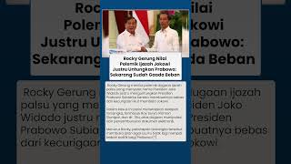 Analisis Rocky Gerung: Polemik Ijazah Jokowi Justru Menjadi Keuntungan Elektoral Bagi Prabowo