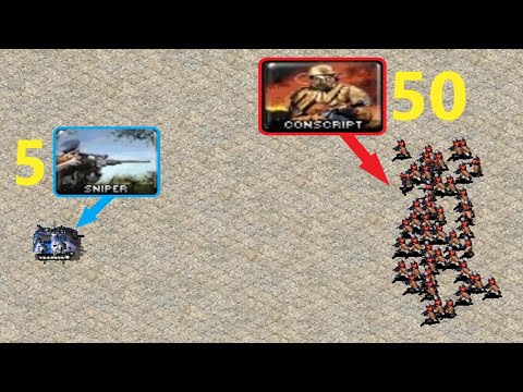 Sniper Battle Fortress vs Conscripts - Same Cost - Red Alert 2