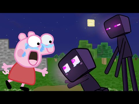 Baby Enderman & Peppa Pig Plays Minecraft Funny Animation Parody