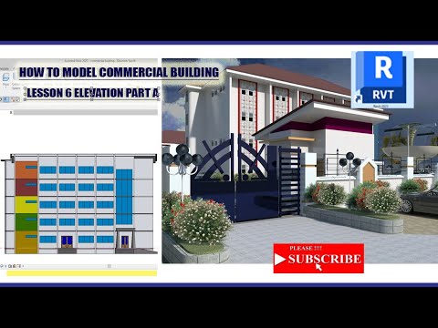 How to model Commercial Building in revit 2023 lesson 6 Elevation Part A
