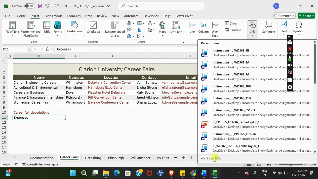 New Perspectives Excel 365 | Module 5: SAM Project B Clarion University #newperspectives
