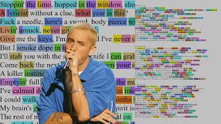 Eminem - Still Don&#39;t Give A Fuck (Rhyme Scheme) Highlighted
