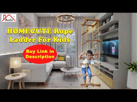 HomeCute Rope Ladder For Kids | Wooden Children Climbing Swing Kid Sport Toy | For Physical Activity