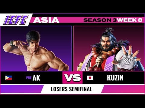 Losers Semifinal AK (Law) vs Masa (Ganryu/Julia): ICFC Tekken Asia Season 3 Week 8