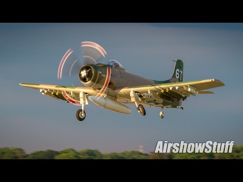 Skyraider, Wildcat, Bearcat Formation and Solo Flybys - America's Freedom Fest 2017