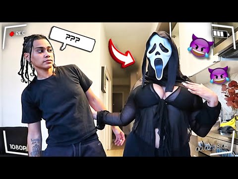 Wearing A SPOOKY NAUGHTY HALLOWEEN COSTUME MASK To See My Fiancé Reaction!!
