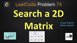 YouTube video 'search a 2d matrix | search a 2d matrix leetcode | leetcode 74 | binary search | matrix'