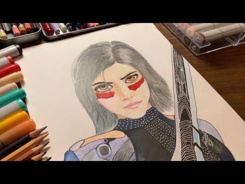 How to draw - Alita Battle Angel Time-lapse (drawing pencil)