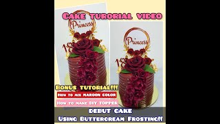 Cake Tutorial Video like a pro/HOW TO MIX MAROON COLOR/HOW TO MAKE DIY CAKE TOPPER/by SanDy