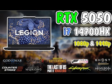 Lenovo Legion 5 (i7-14700HX + RTX 5050) | AAA Game Test 🎮 FPS at 1440p and 1080p!