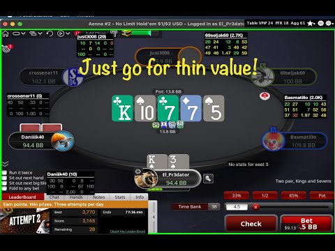 NL 200/500 ZOOM POKER - Going For Thin Value!