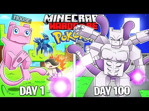 I Survived 100 Days as a POKEMON in Minecraft!