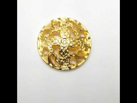 Stylish mens metal gold button design