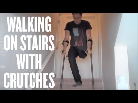 How to walk on stairs with crutches