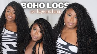 BOHO LOCS WITH CURLY HUMAN HAIR| SPANISH CURL | Ywigs