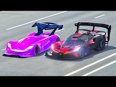 Bugatti Bolide GTR vs SRT Tomahawk GTR - Drag Race 10 KM